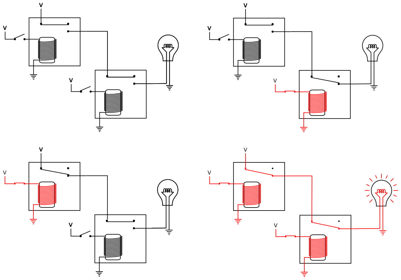 继电器与门全部状态组合 and gate by relay all case